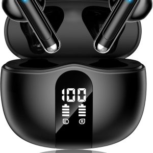 Wireless Earbuds with Smart Touchscreen Case, AI Noise Cancelling Ear Buds
