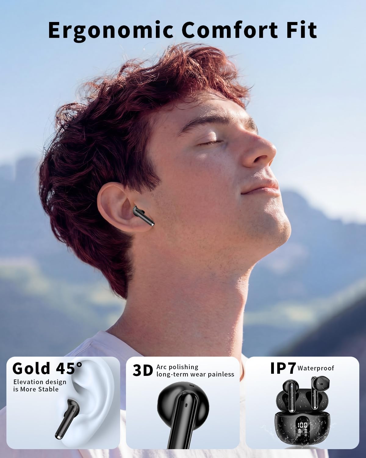 Wireless Earbuds with Smart Touchscreen Case, AI Noise Cancelling Ear Buds - Image 7