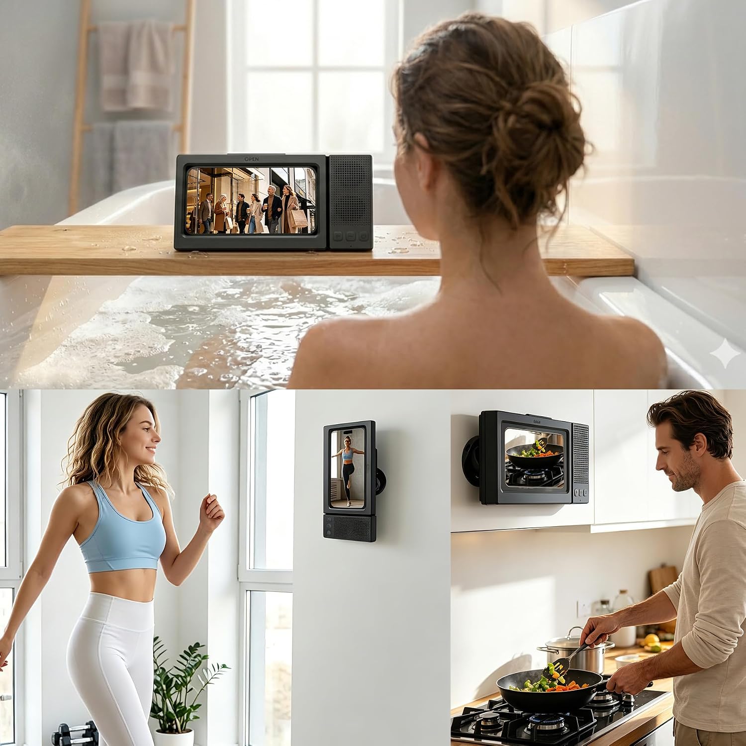 Shower Phone Holder with Wireless Bluetooth Speaker,IPX6 Waterproof Case - Image 3